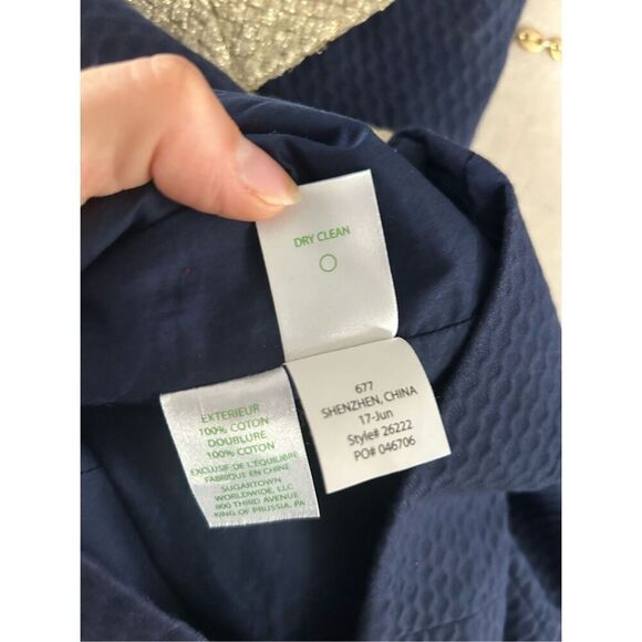 Lilly Pulitzer Eliana True Navy Braided Gold Cocktail Shift Dress size 6 - Picture 7 of 7